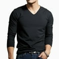 thumbnail image 4 of MYG Mens Long Sleeves Muscle V Neck Slim Blouse Activewear Tops Tee Undershirt, 4 of 9
