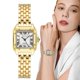 thumbnail image 2 of 2023 Luxury Women's Fashion Square Watches Gold Alloy Strap Ladies Quartz Wristwatches Qualities Female Roman Scale Clock, 2 of 4
