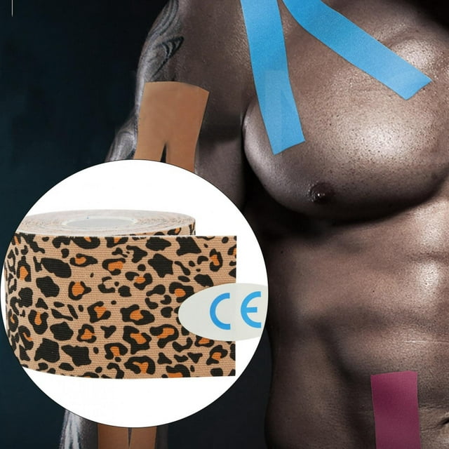 Ruban de Muscle Ruban Élastique de Muscle Sport Ruban de Muscle Coton Adhésif Élastique Ruban de Sport Ruban de Blessure Bandage de Sangle de Muscle Imprimé Léopard