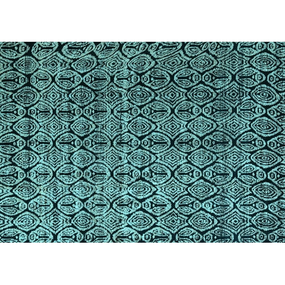 Ahgly Company Indoor Rectangle Abstract Light Blue Modern Area Rugs, 7' x 10'