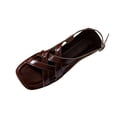 thumbnail image 2 of Viluyesy Womens Flat Sandals, Low Heels Square Toe Slingback Summer Fashion Casual Bohe Shoes Brown US9.5, 2 of 9
