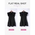 thumbnail image 3 of Yesfashion Womens Summer Dresses 2025 V Neck Ruffle Cap Short Sleeve Mini Dress Casual Flowy Pleated A Line Sundress, 3 of 6