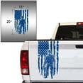 thumbnail image 2 of Soldier Enlisted Man Fighter U.S. Army USMC USAF Distressed American USA US Flag Truck Tailgate Vinyl Decal Fits Most Pickup Trucks Veteran Retired Military Sticker … (11" x 20", Blue), 2 of 8