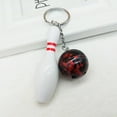 thumbnail image 6 of harmtty Fashion Bowling Ball Pendant Keychain Bag Car Hanging Ornament Key Ring Holder,Purple, 6 of 8