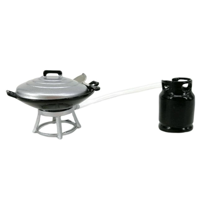 Mini House Wok de gas Miniatura 1/12 CUTICAT Accesorios Ornamento Utensilios de Cocina