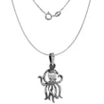 thumbnail image 3 of 1 inch Sterling Silver Octopus Necklace Diamond-Cut Oxidized finish 18 inch BX_15, 3 of 4