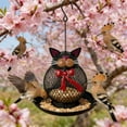thumbnail image 4 of Haliyee Outside Wild Bird Feeder,Heavy Duty Metal Frame Outdoor Bird Feeders Hanging for Garden Yard Decoration,Weather Resistant Feeder wirh Drainage,Cute Cat Shaped, 4 of 4