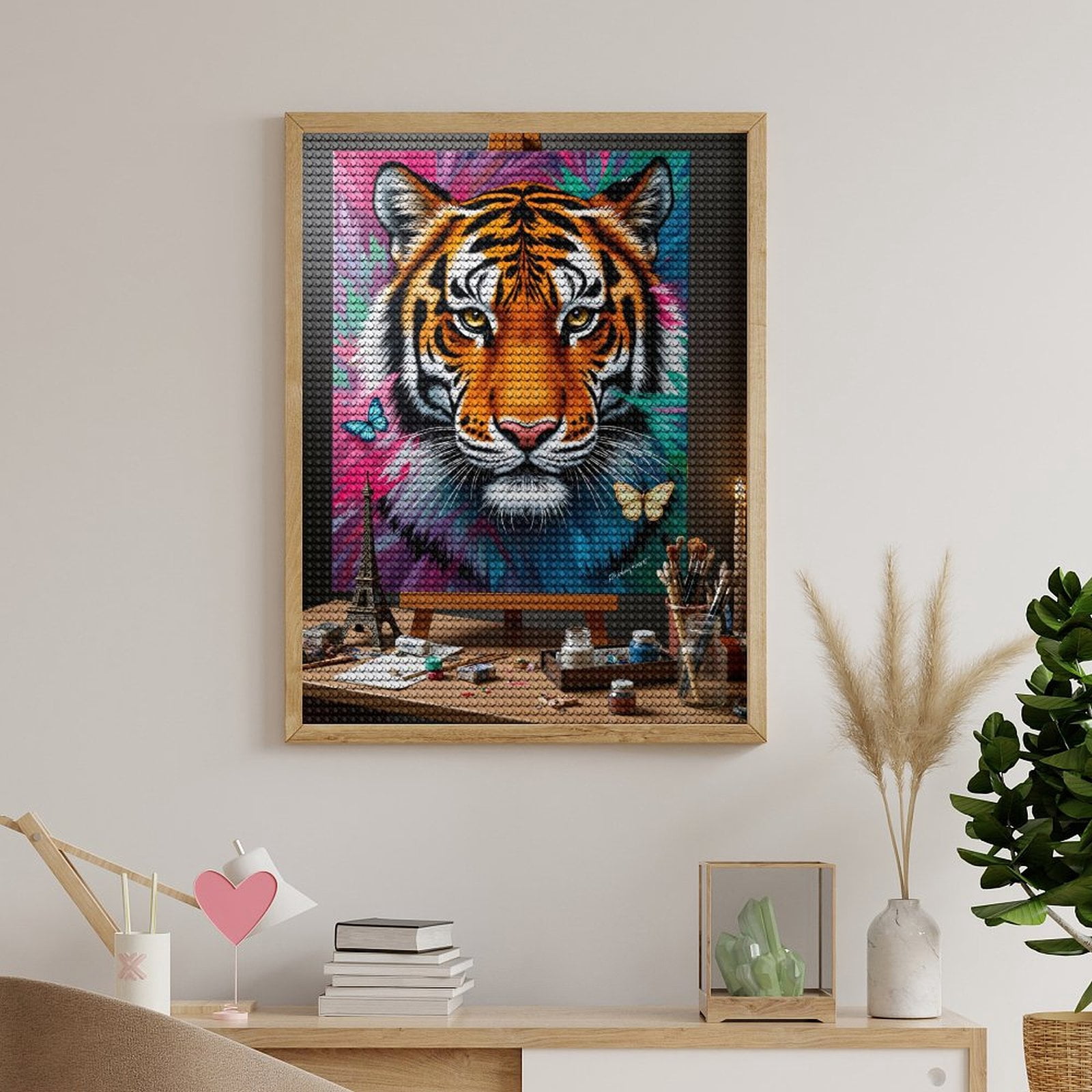 Diamond Art Kits for Adults, Tiger Canvas Vivid Colors Art Supplies 5D Diamond Painting Kits for Adults Beginners, DIY Full Drill Diamond Painting, Gem Art and Crafts 12x16