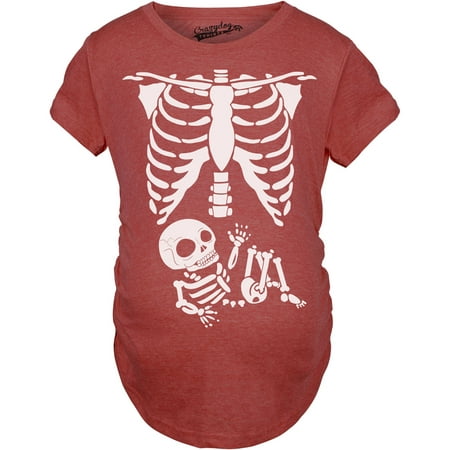 Maternity Skeleton Baby T Shirt Funny Cute Pregnancy Halloween Tee For