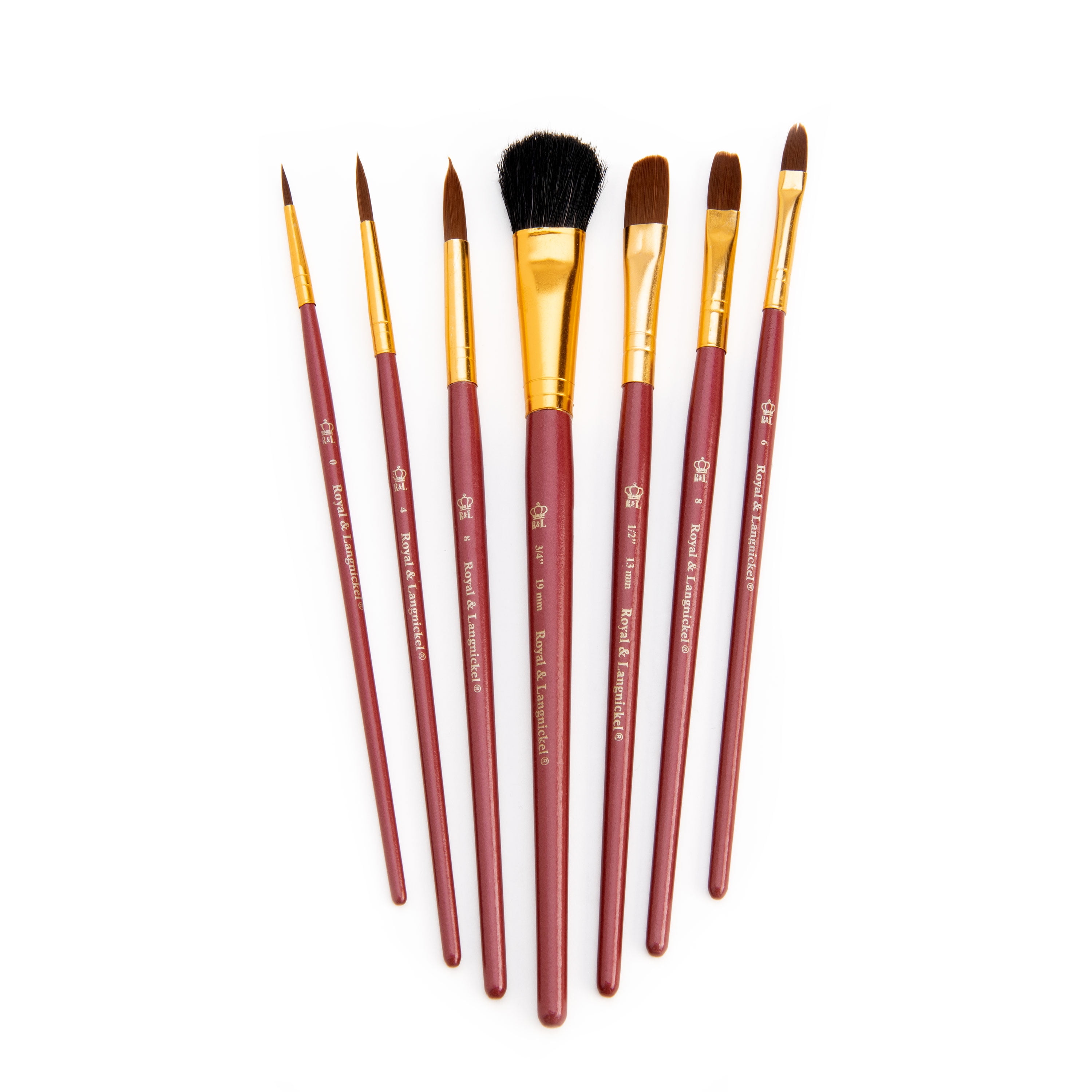 Royal & Langnickel - 7pc Brown Talkon Watercolor Artist Paint Brush Set 