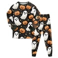 thumbnail image 6 of Leey-World Halloween Pajamas Toddler Toddler Boys Girls Pajamas Snug Fit Halloween Graphic Long Sleeve Top and Pants 2 Piece Pjs Set, 6 of 9