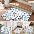 thumbnail image 5 of Area Rug 2 x 3 Ft, Aqua Grey Botanical Indoor Accent Bathroom Rugs for Kitchen/Laundry Room, Watercolor Spring Floral Summer Leaf Washable Non-Slip Runner Floor Mat for Entryway, Living Room, 5 of 8