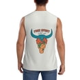 thumbnail image 4 of PAYOHTO Men's Sleeveless Shirts Gym Tank Top with Cow Skull Western Theme Design, 4 of 8