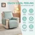 thumbnail image 4 of TOPCHANCES Recliner Chair Cover, Small Recliner Slipcover for Dogs Seat Width to 23 Inch, Cooling Ice Silk Amrchair Protector Covers, Bean Green, 4 of 12