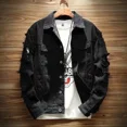 thumbnail image 4 of Abrigos vaqueros para hombre, chaqueta vaquera negra para hombre con agujero, otoño, invierno, 2024, prendas de vestir exteriores elásticas al precio más bajo, informal, nuevo, 4 of 5