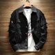 thumbnail image 4 of Abrigos vaqueros para hombre, chaqueta vaquera negra para hombre con agujero, otoño, invierno, 2024, prendas de vestir exteriores elásticas al precio más bajo, informal, nuevo, 4 of 5