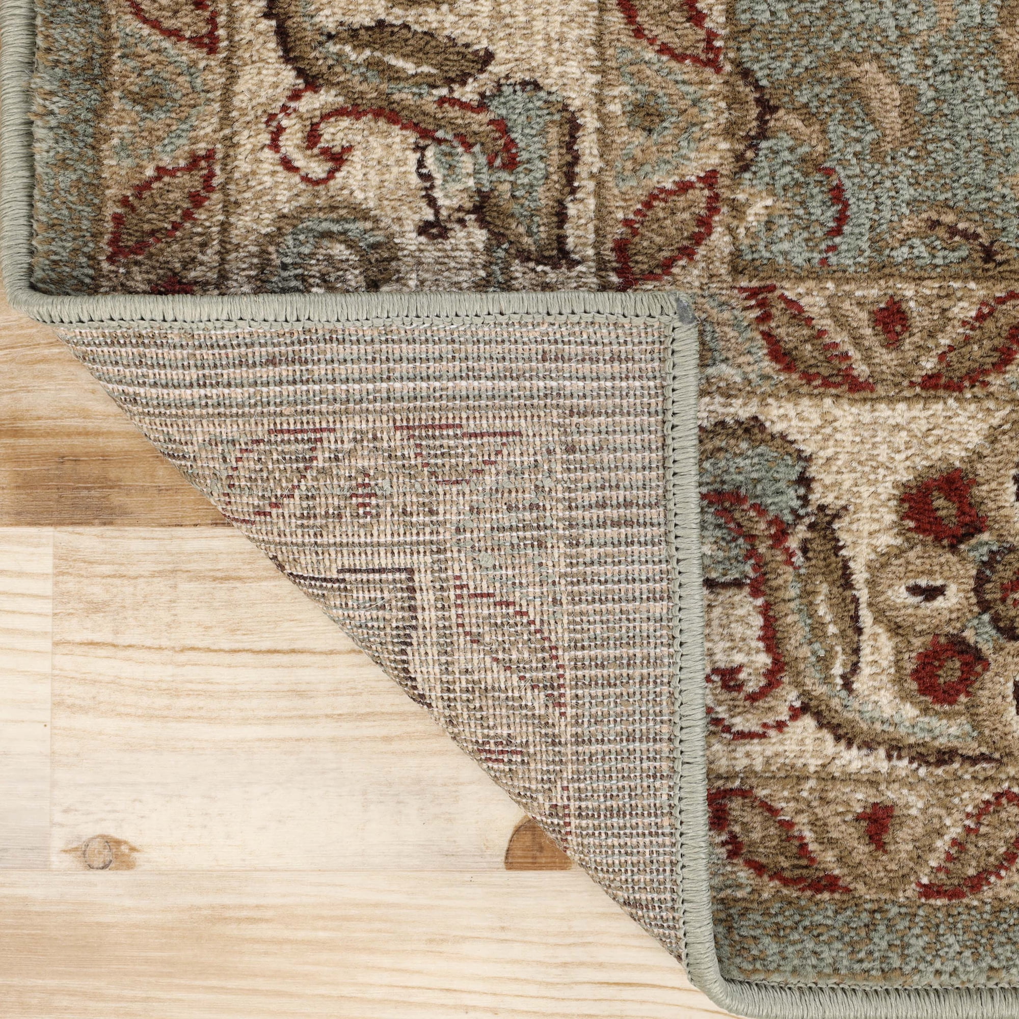 BNM Floral Scroll Vines Indoor Area Rug, 8' x 8', Green