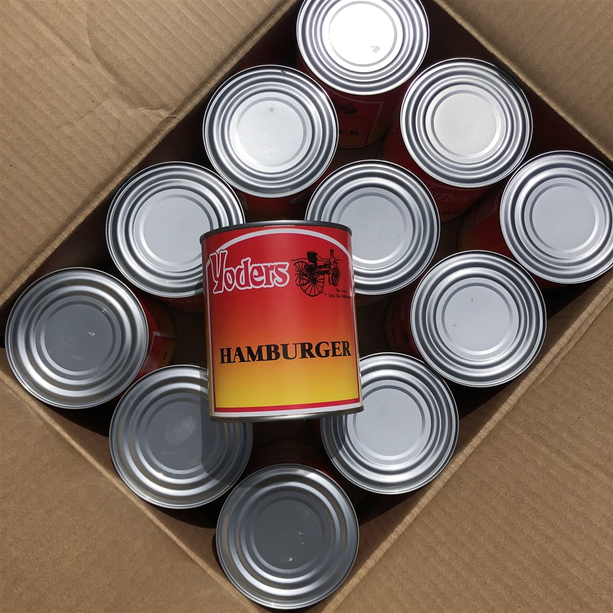 (12 Cans) Yoders Canned Hamburger Ground Beef Emergency Preparedness Survival Food for Camping and Backpacking with 14 Servings/28oz/Can ✅