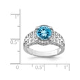 thumbnail image 3 of Sterling Silver Rhodium Blue Topaz & Diamond Ring, 3 of 3