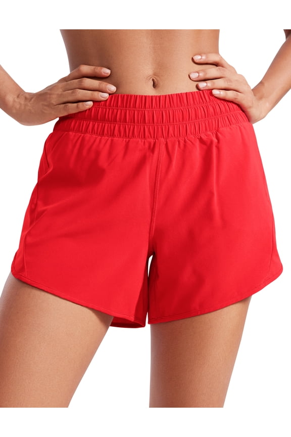 Athletic Shorts for Women 5" High Waisted Quick Dry for Running Workout Track with Zip Pocket