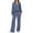 14#Blue, variant on Women's Sweatsuits 2 Piece Outfits Lounge Sets Long Sleeve Casual Pullover and Baggy Sweatpants with Pockets Black 2XL