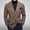 Khaki, variant on Men's Houndstooth Plaid Tweed Double Breasted Blazer Notched Lapel Long Sleeve Jacket with Decorative Flap Pocket