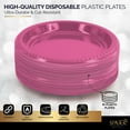 thumbnail image 2 of Disposable Plastic Plates Bright Pink, 7 Inches Plastic Dessert Plates, Strong and Sturdy Disposable Plates for Party, Dinner, Holiday, Picnic, or Travel Party Plates, Pack of 50 - By Amcrate, 2 of 6