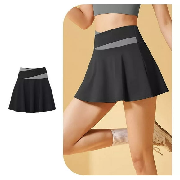 Falda Con Short Licra Deportiva De Yoga 2 En 1 Pantalones