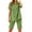 Green, variant on Sets for Women 2 Piece Summer Short Sleeve V Neck Shirt Gauze Capri Set Linen Loungewear Sets Beach Outfits