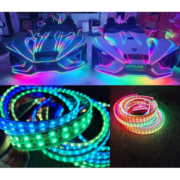 Tzvmny Lighting Factory - DIY Your Slingshot CHASING Dream Color 2PCS 3FT  2PCS 4FT  2PCS 5FT  2PCS 6.5FT Underglow Light LED Strips Bluetooth APP  Remote