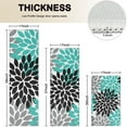 thumbnail image 4 of Black Turquoise and Gray Floral Pattern Kitchen Rugs Sets Of 3,Kitchen Runner Rugs Non Skid Washable,Decorative Kitchen Floor Mats for Kitchen,Sink,Laundry,17"x30"+ 17"x47" + 17"x59", 4 of 6