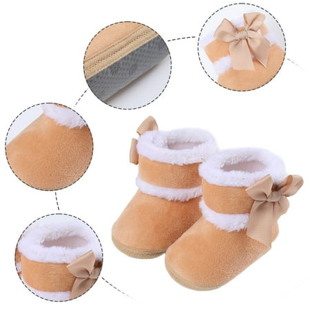 

LYCAQL Toddler Shoes Baby Girls And Boys Warm Shoes Soft Booties Soft Comfortable Boots Toddler Warming And Shoes for Girl Toddler (Khaki 14 Toddler)