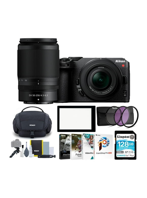 Nikon Z30 Mirrorless Camera with 16-50mm and 50-250mm Lenses Accessory Bundle