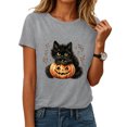 thumbnail image 2 of Leey-World Halloween Tshirts Women Vintage Halloween Pumpkin Shirt Women Halloween Graphic Tees Casual Fall Tops Women Fall Pumpkin T-shirt Halloween Gifts Casual Short Sleeve Autumn Tshirt, 2 of 9