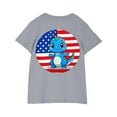 thumbnail image 4 of Boys Girls Independence Day Patriotic Tops Kids 4Th Of July Cotton Shirt Casual Round Neck Short Sleeve Tees Gray 7-8 Years, 4 of 6