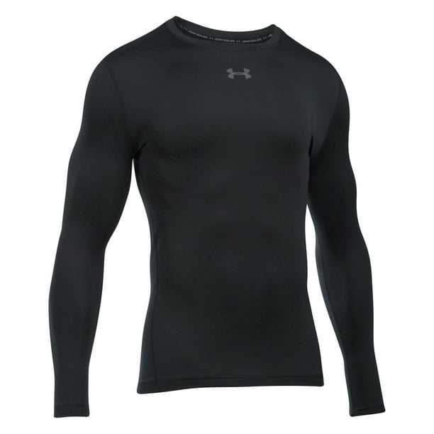 Camiseta básica de compresión Under Armour Jacquard para hombre color negro talla mediana