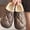 Brown, variant on Women's Quilted Waterproof House Slippers Fleece Lined Closed Toe Warm Scuffs Non-Slip Sole Cozy Footwear for Winter