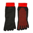 thumbnail image 1 of ZheElen Polyurethane Stay Confident With These Breathable Yoga Toe Socks Finger Socks Black and Red, 1 of 6