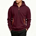 thumbnail image 6 of HBGVBA Big Boys Fleece Quarter Zip Hoodie,Solid Color Thick Hooded Pullover Top Loose Relaxed Long Sleeve Warm Casual Daily Fashion 5-15 Years, 6 of 6