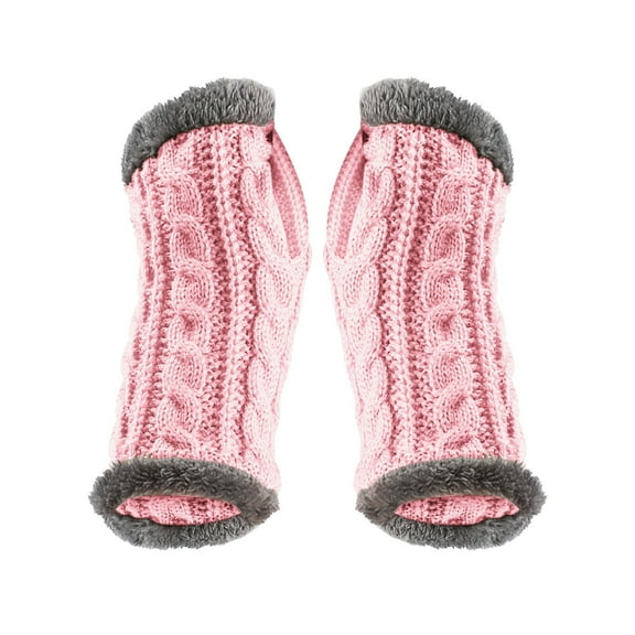 BKQCNKM Gloves for Cold Weather Winter Gloves Thickened Plush Gloves Autumn and Winter Warm Figure Sleeves Knitted Wool Gloves Winter Gloves Women, Pink One Size