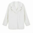 thumbnail image 4 of Womens Faux Fur Coat Winter Casual Oversized Lapel Jackets Warm Outerwear White S, 4 of 9