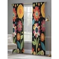thumbnail image 4 of Spring Boho Sheer Curtains 108 Inches Long 2 Panels Colorful Flower Leaves Dots Plant Painting Light Filtering Semi Sheer Window Curtains Drapes for Bedroom Living Room 52"x108", 4 of 7
