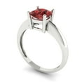 thumbnail image 2 of Solitaire Engagement Ring for Women - 1.5ct Natural Garnet in 14K White Gold Promise Ring, 2 of 5