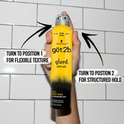 got2b Glued Spray Wax, 2-in-1 Dual Hair Spray Nozzle for Flexible Texture & Hold, 8 oz