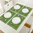 thumbnail image 4 of 4/6 Pcs Placemat Soccer Balls Football Field Printed Table Mat For Tables Heat-insulation Cotton Linen Kitchen Dining Pads, 4 of 7