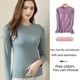 thumbnail image 1 of Camisa básica de manga larga con cuello redondo y almohadilla para el pecho, pijama para mujer, ropa de otoño, ropa de casa de talla grande, 1 of 4