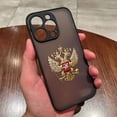 thumbnail image 3 of Funda de teléfono mate con emblema de banderas rusas de pájaros de dos cabezas para iPhone Apple 14, 13, 11, 12 MINI Pro, XS Max, XR, X, 7, 8, SE, 2022, 6, 6S, 3 of 5