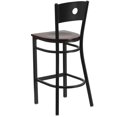 thumbnail image 4 of Flash Furniture HERCULES Series Black Circle Back Metal Restaurant Barstool - Walnut Wood Seat, 4 of 7