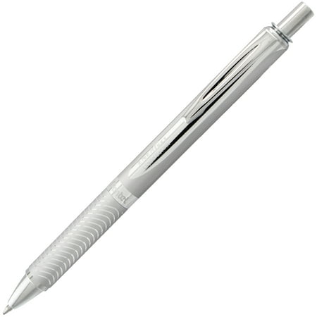 Pentel EnerGel Alloy Retractable Premium Liquid Gel Pen, (0.7mm) Metal Tip, Medium Line,Silver Barrel, Black Ink