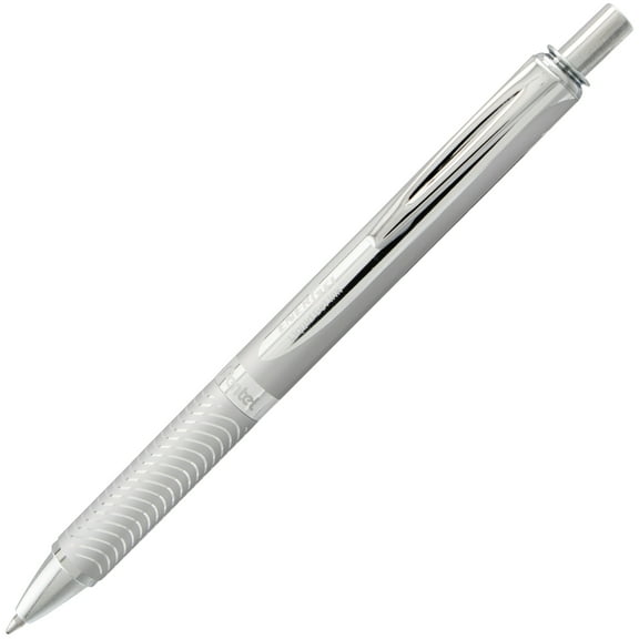 Pentel EnerGel Alloy Retractable Premium Liquid Gel Pen, (0.7mm) Metal Tip, Medium Line, Silver Barrel, Black Ink